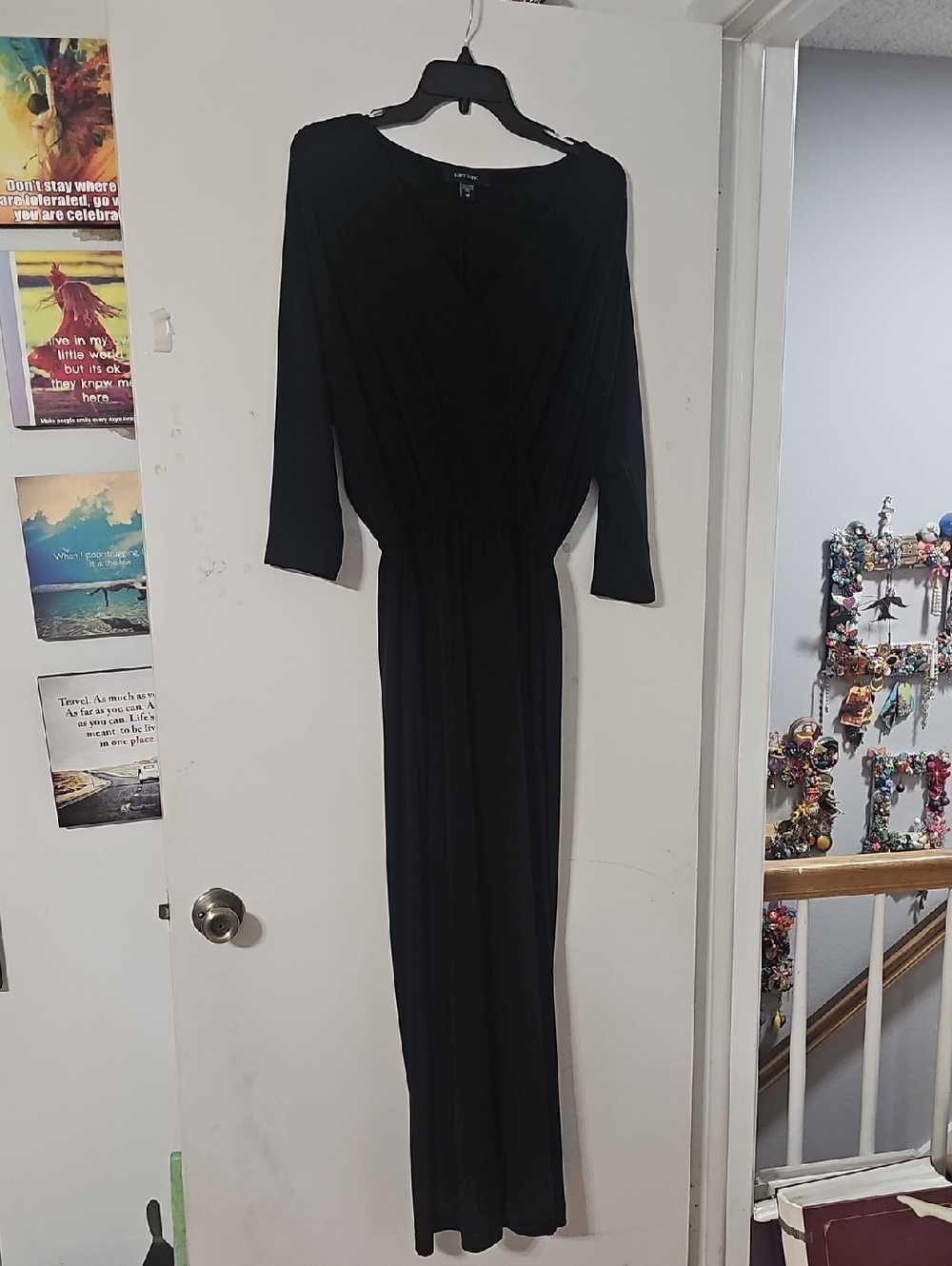 Classic Karen Kane Black Long Sleeve Maxi Jumpsuit